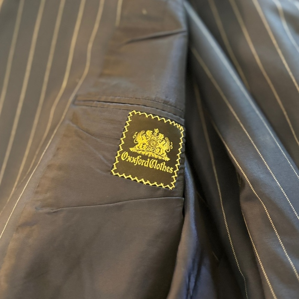 OXXFORD CLOTHES Suit (44R, Navy [Striped], Wool) - Picture 4 of 6